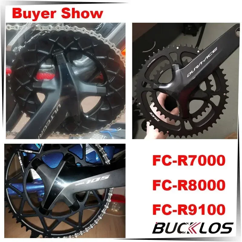 BUCKLOS Chainring Bolts CNC Aluminum Chain Covers for Shimano FC-R7000 R8000 R9100 105 Ultegra DURA-ACE Chainwheel Screws Nuts