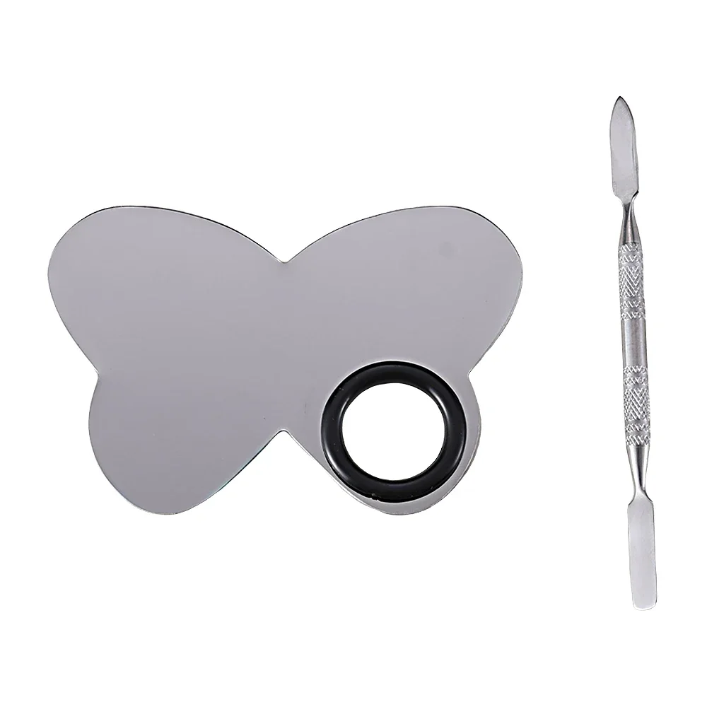 

Makeup Mixing Palette Hand-held Stainless Steel Makeup Mixer Nail Art Polish Mixing Foundation Eye Shadow Palette With Spatula