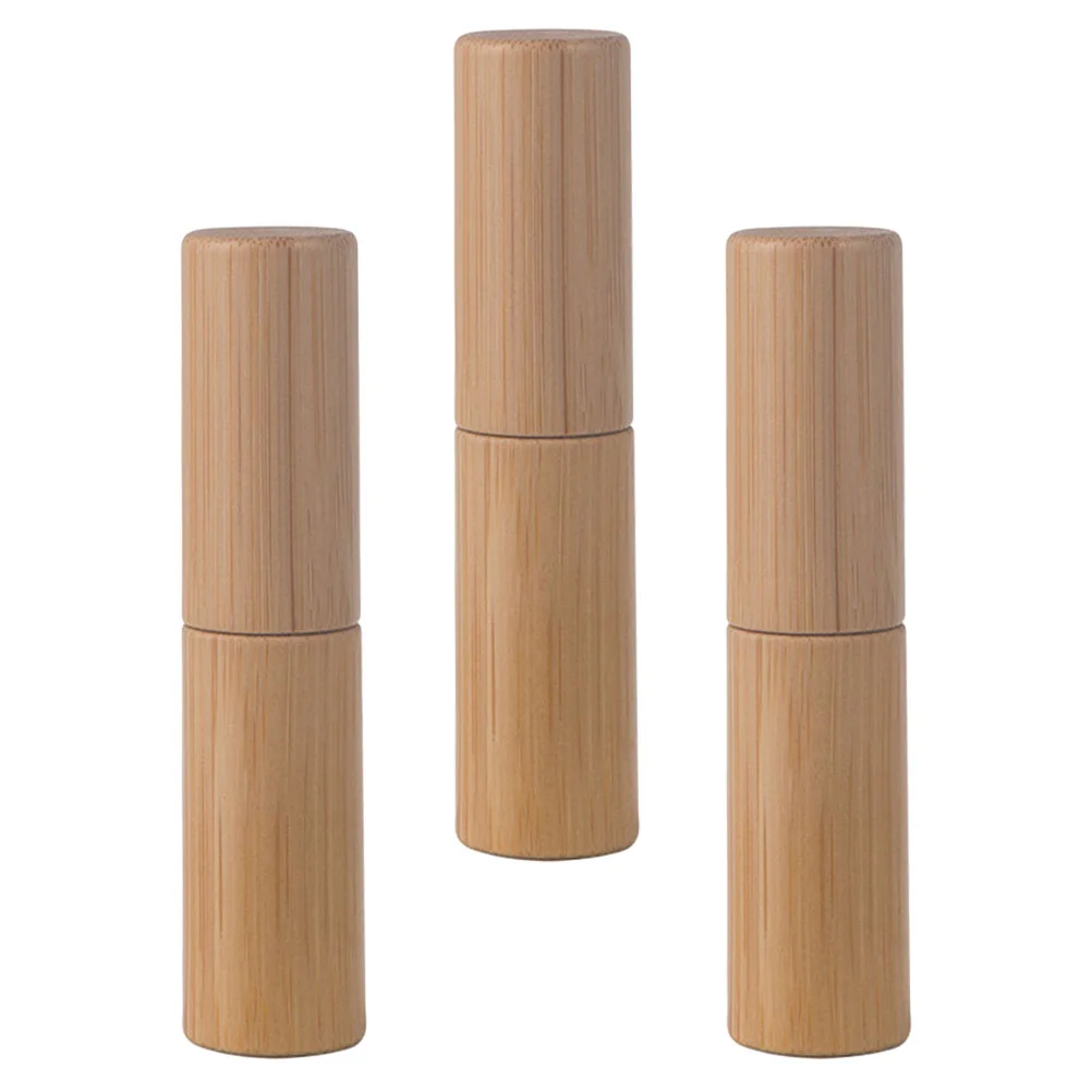 3 Pcs Bamboo Lipstick Empty Tube Tubes DIY Gloss Balm Containers Using Stand Air Traffic Control