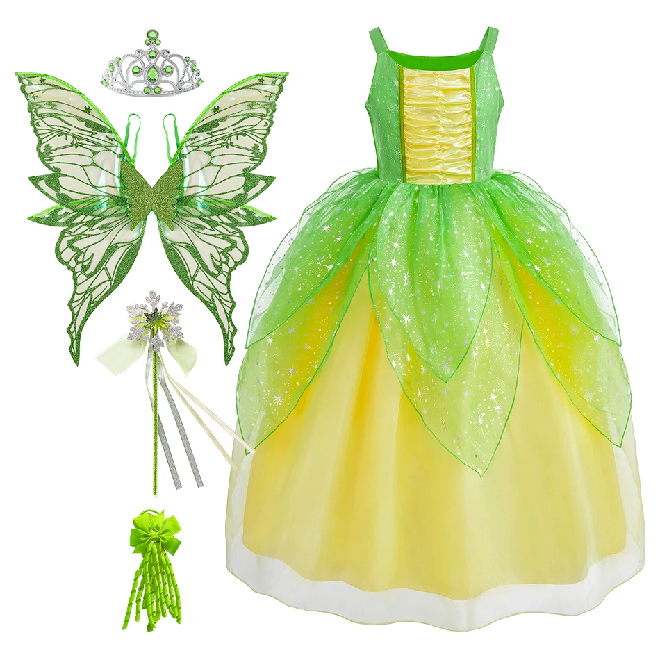 

Child Halloween Clothes Baby Girl Elven Princess Dresses Kids Fairy Dress Set Girls Christmas Birthday Party Elf Queen Ball Gown