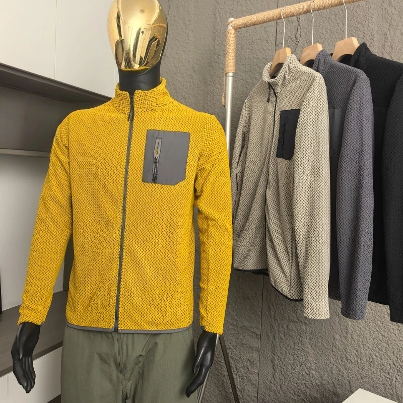 Sudadera polar unisex con media cremallera para parejas, cálida y gruesa, de poliéster, de manga larga, resistente al desgaste, para senderismo y uso casual al aire libre.