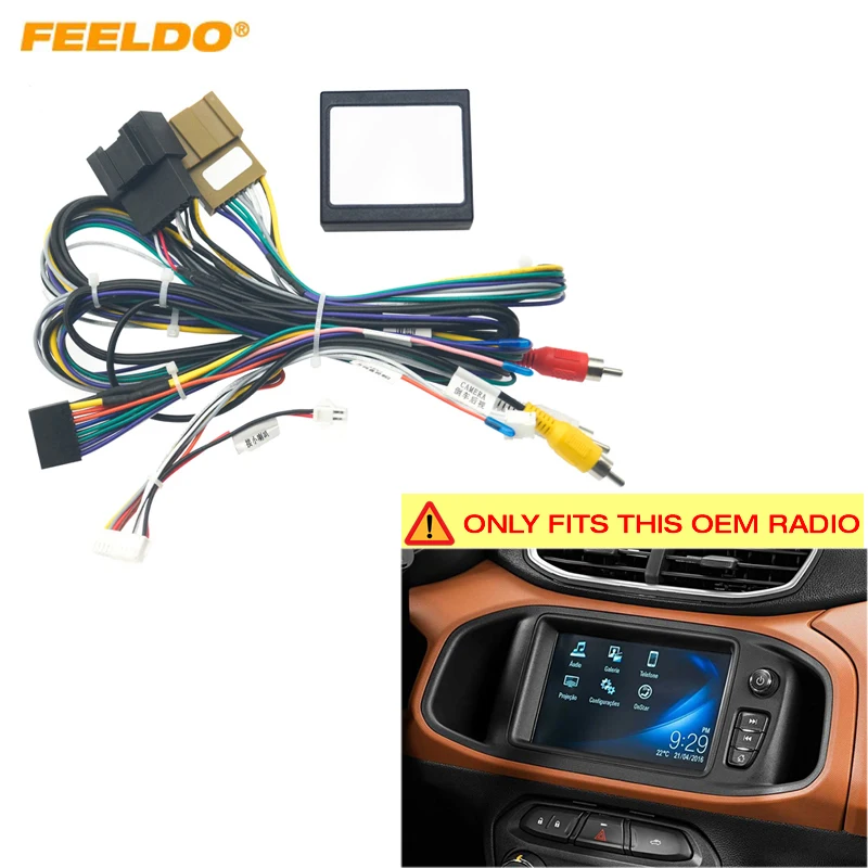 

FEELDO Car 16pin Audio Wiring Harness With Canbus Box For Chevrolet Onix Buick Verano Stereo Installation Wire Adapter