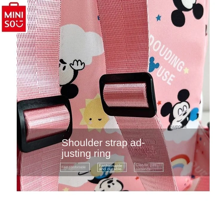 MINISO Disney Mickey High Quality Backpack Kindergarten Large Capacity Pen Bag Multi functional Lightweight Children's Backpack