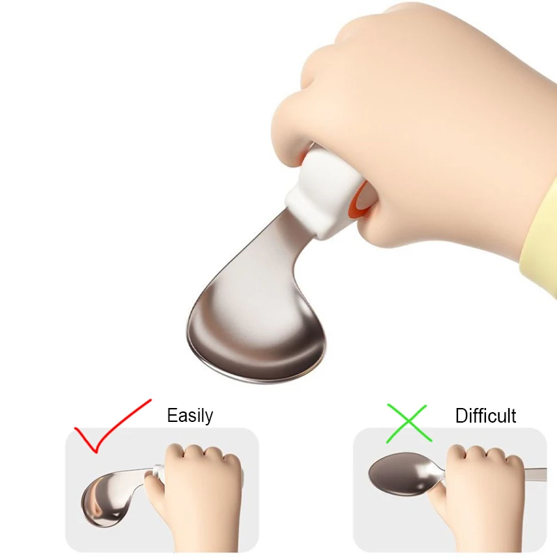 تدريب تناول الطعام للأطفال، ملعقة وشوكة من السيليكون الناعم، أدوات مائدة للأطفال الصغار، تعلم تناول الطعام، أدوات مائدة شوكة ناعمة للتدريب على أدوات مائدة الأطفال #4