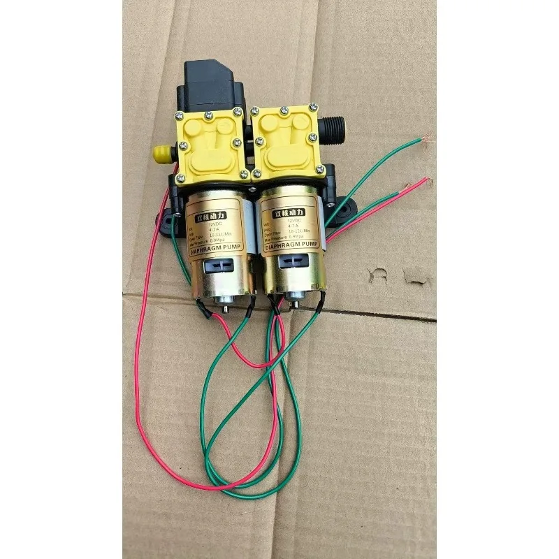 12V dual core power diaphragm water pump agricultural electric sprayer high voltage return DC spraying