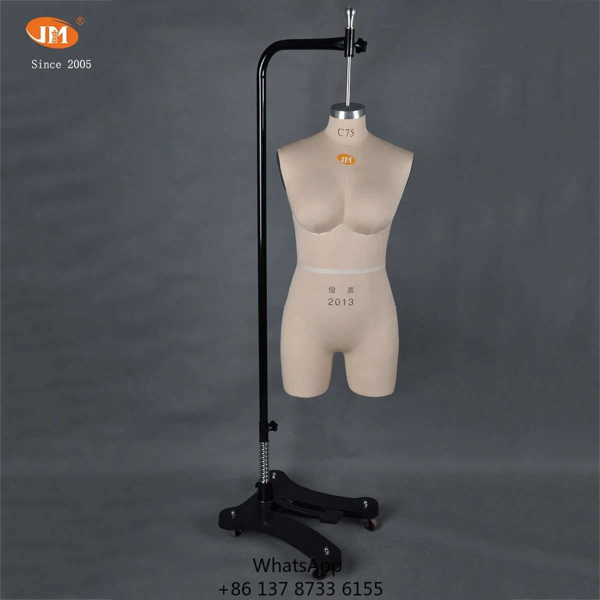 Full-Body Female Underwear Torso Mannequin Size 75C White Fiberglass Made Cotton Fabrics Pinable Hanging Standing Pose Bust