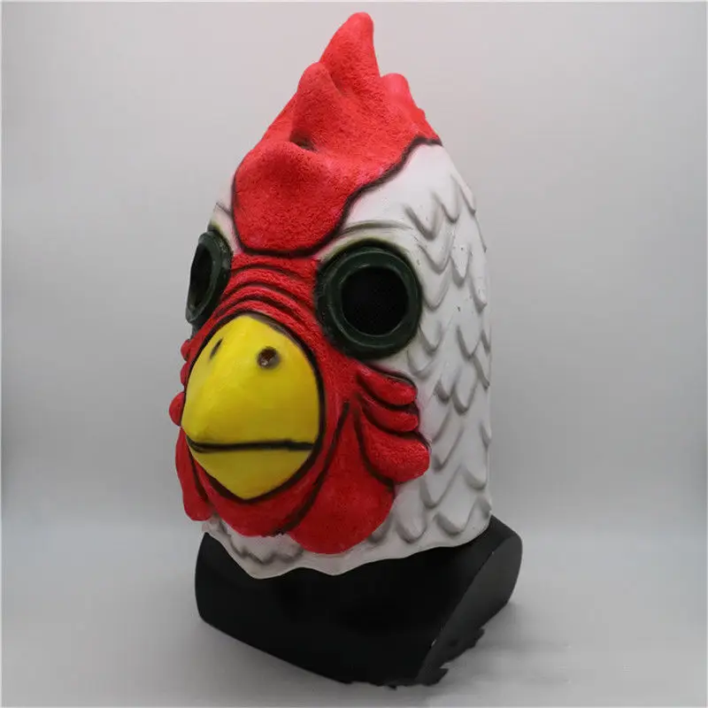 Cosplay Richard Rooster Full Face Mask Funny Animal Head White Rooster Masks Hotline Miami Game Props Mad Chicken Mask