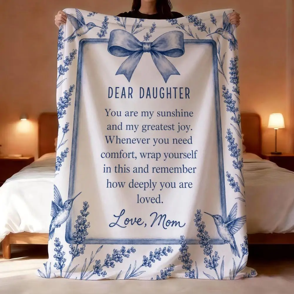 Blue Botanical Tribute Throw Lightweight Soft Flannel Throw Blanket Skin-friendly Cooling AC Nap Blanket for Sofa Couch Bed