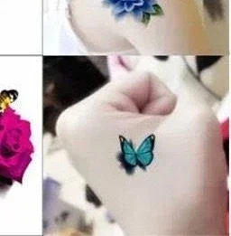 20Pcs Flower Tattoo Stickers for Women Waterproof Temporary Tattoos Black Flower Rose Lotus Butterfly Fake Tatto for Girls