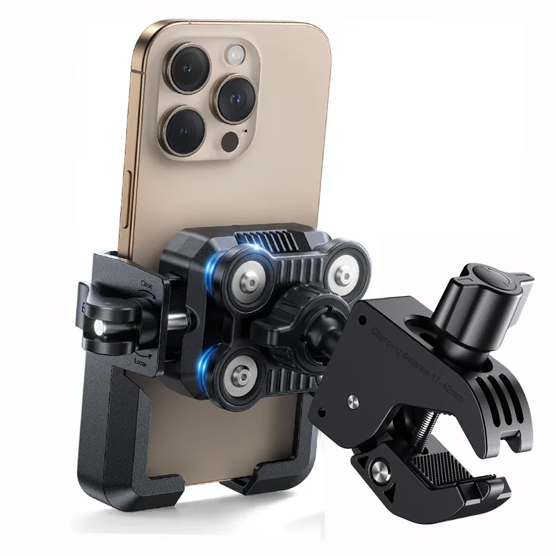 Bike Phone Mount Holder, [Camera Friendly] Motorcycle Phone Mount for Electric Scooter, Mountain, Dirt Bike and Motorcycle - 360