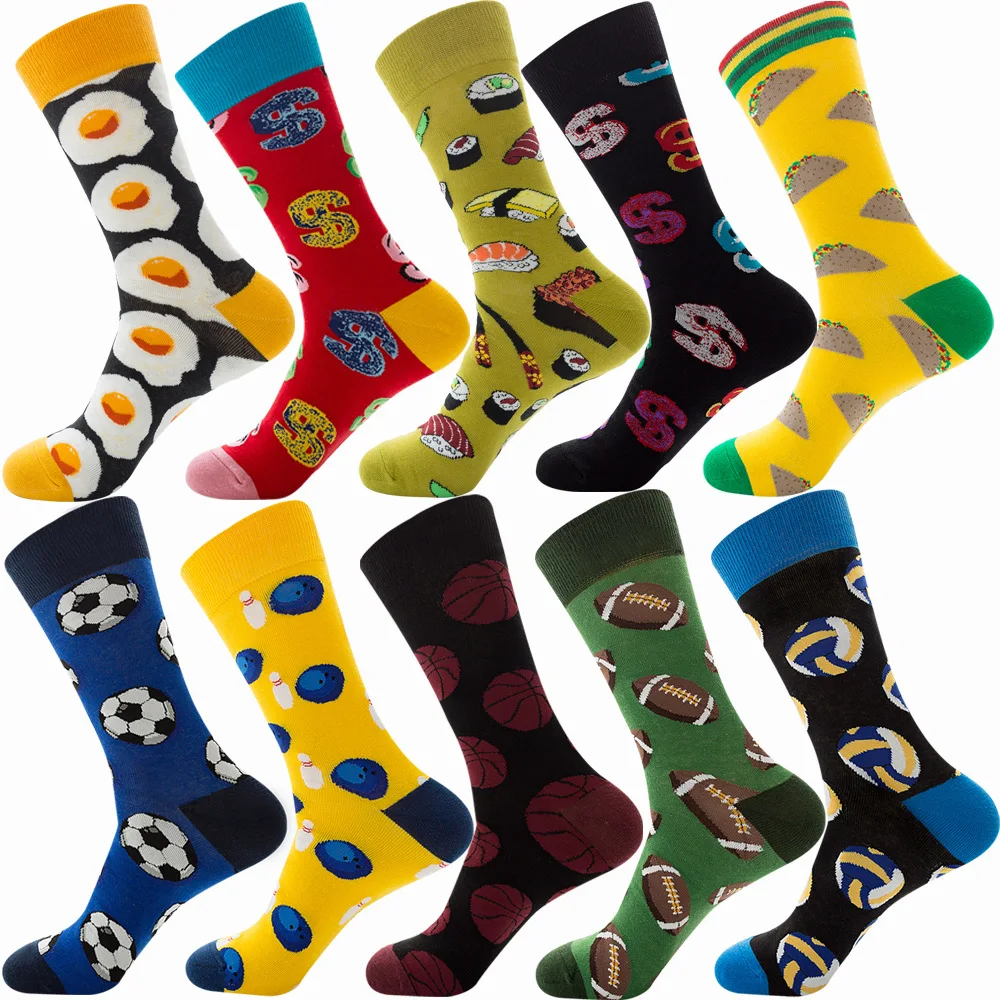 Food Sushi Printed Socks Woman Fashion Plus Size Men Socks Spring Autumn Long Socks Cotton Kawaii Funny Stockings Happy Socks