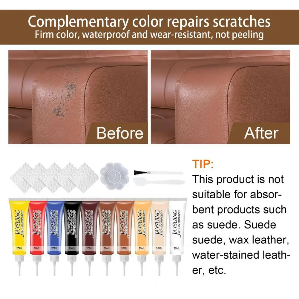 Recoloring Cream Compact Fast Curing Speed Leather Recoloring Balm No Odor Eco-friendly Leather Recoloring Balm for Sofa