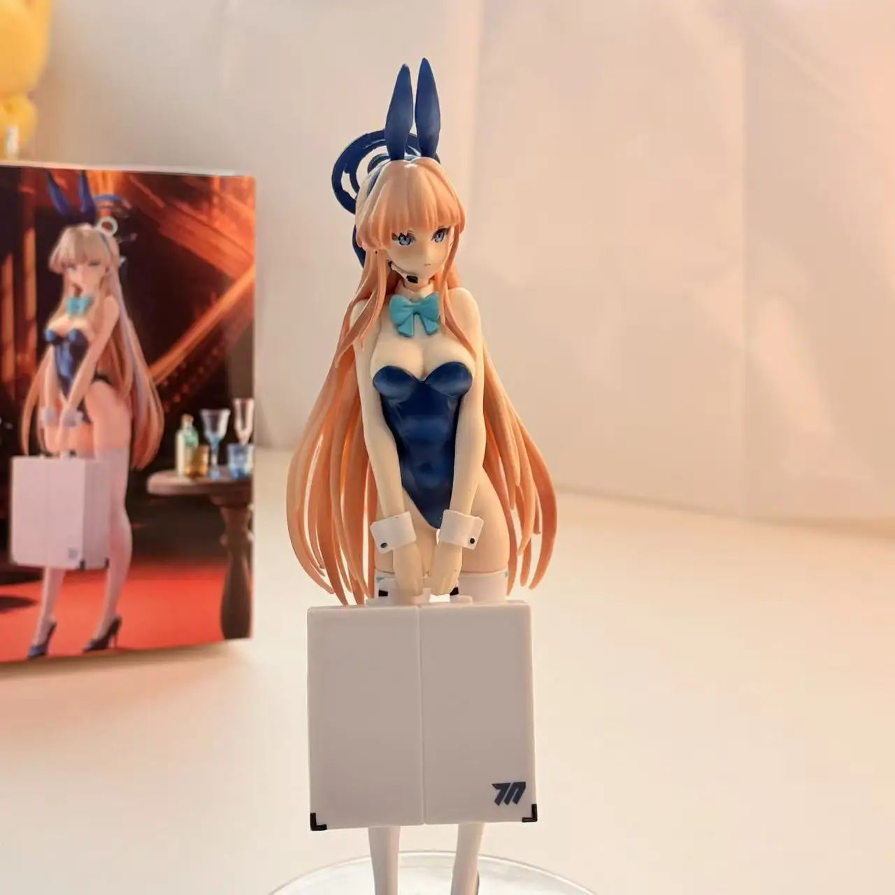 Figura de chica de anime de archivo azul de 23 cm: figura de chica conejito, estatuilla, muñeca modelo sexy, juguete para regalo, decoración coleccionable