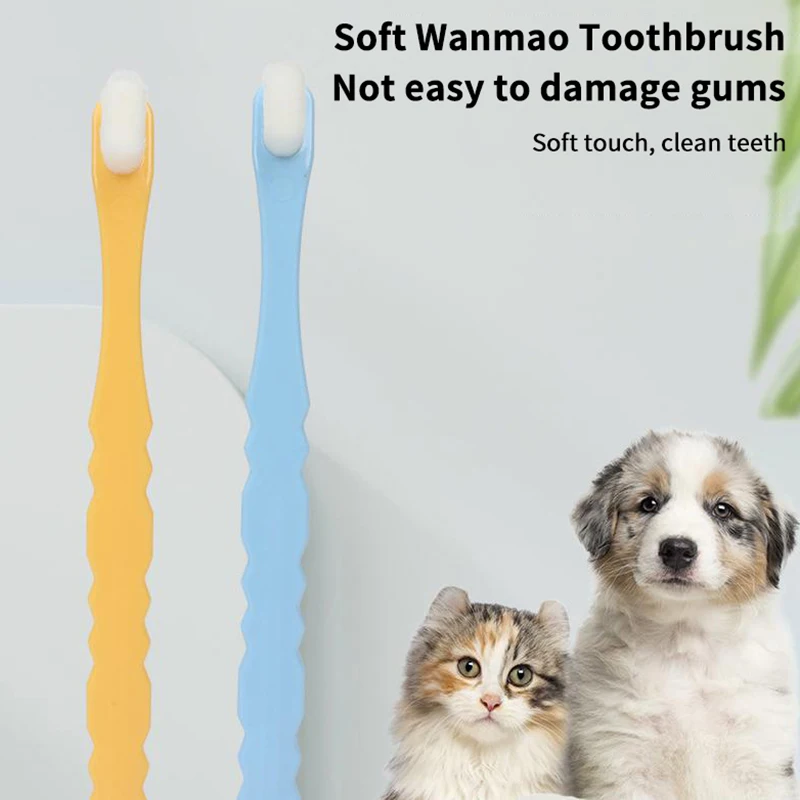 Dog Toothbrush Small Head Pet Toothbrush Dog Teeth Cleaning Oral Care Toothbrushes Long Handle Cat Toothbrush Pet Supplies