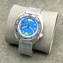 PARNSRPE Big Abalone orologio meccanico automatico da uomo frutta Multicolor quadrante luminoso vetro zaffiro NH35 data di movimento