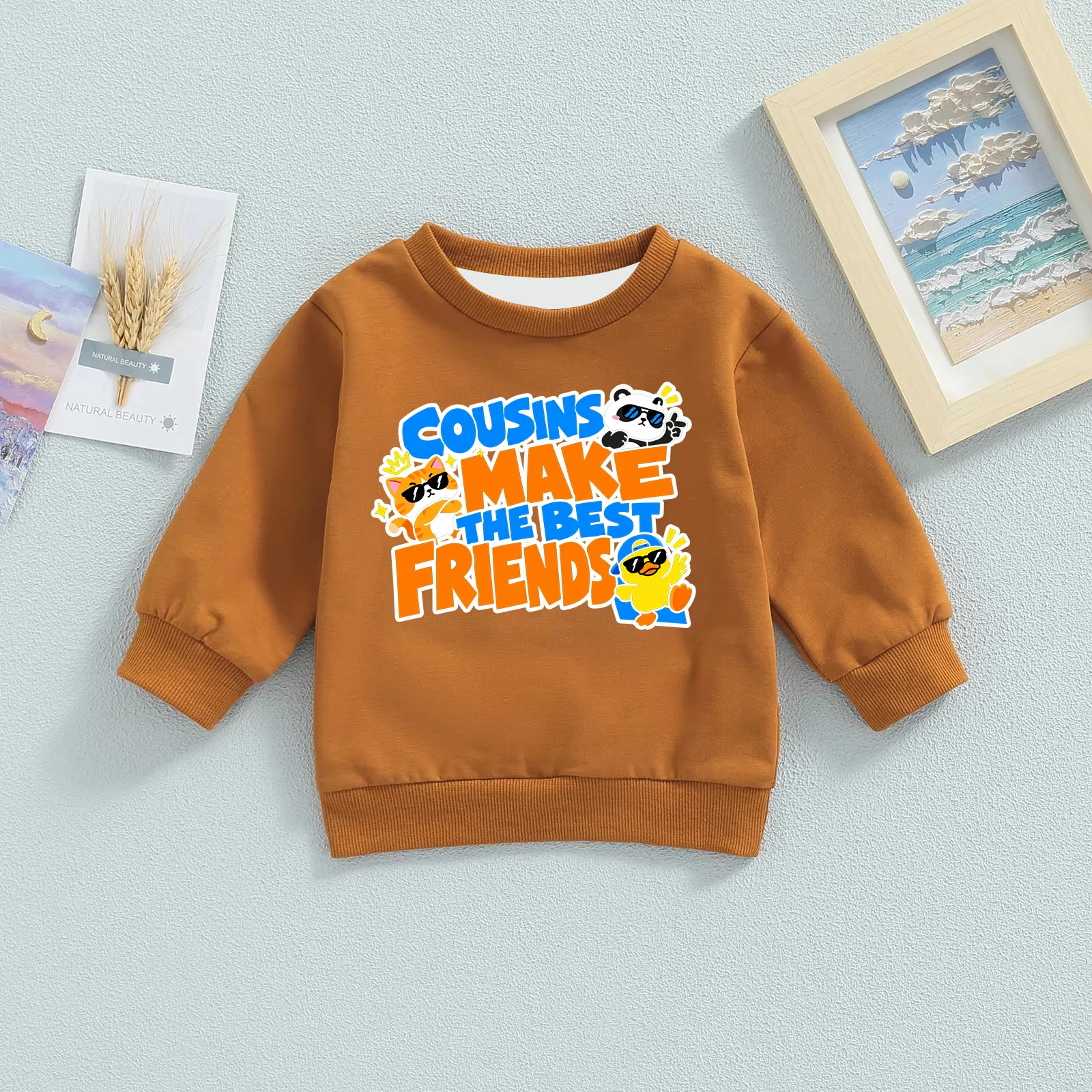 Kawaii cartoon Lover Design Children s Sweatshirt Pullover Spring Autumn Crew Neck Graphic Print Hoodie Boy Girl Kids Hoody