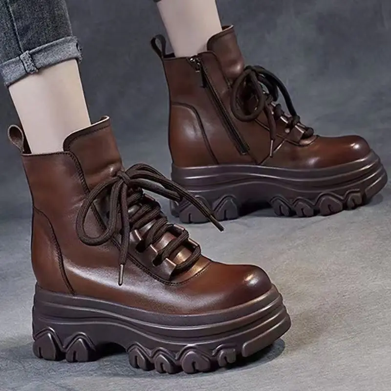

Winter Autumn Thick-soled Soft-soled High-Heeled Snow Boots With Added Insulation For Warmth Slimming Effect Anti-Slip Function