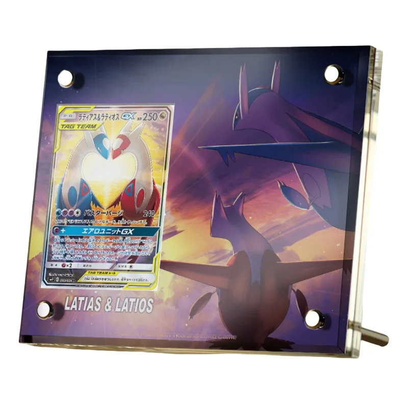 Card Brick Charizard Eevee Sylveon Latias Dialga Ptcg Diy Acrylic Action Toy Figures Anime Game Collection Display Rack No-Card