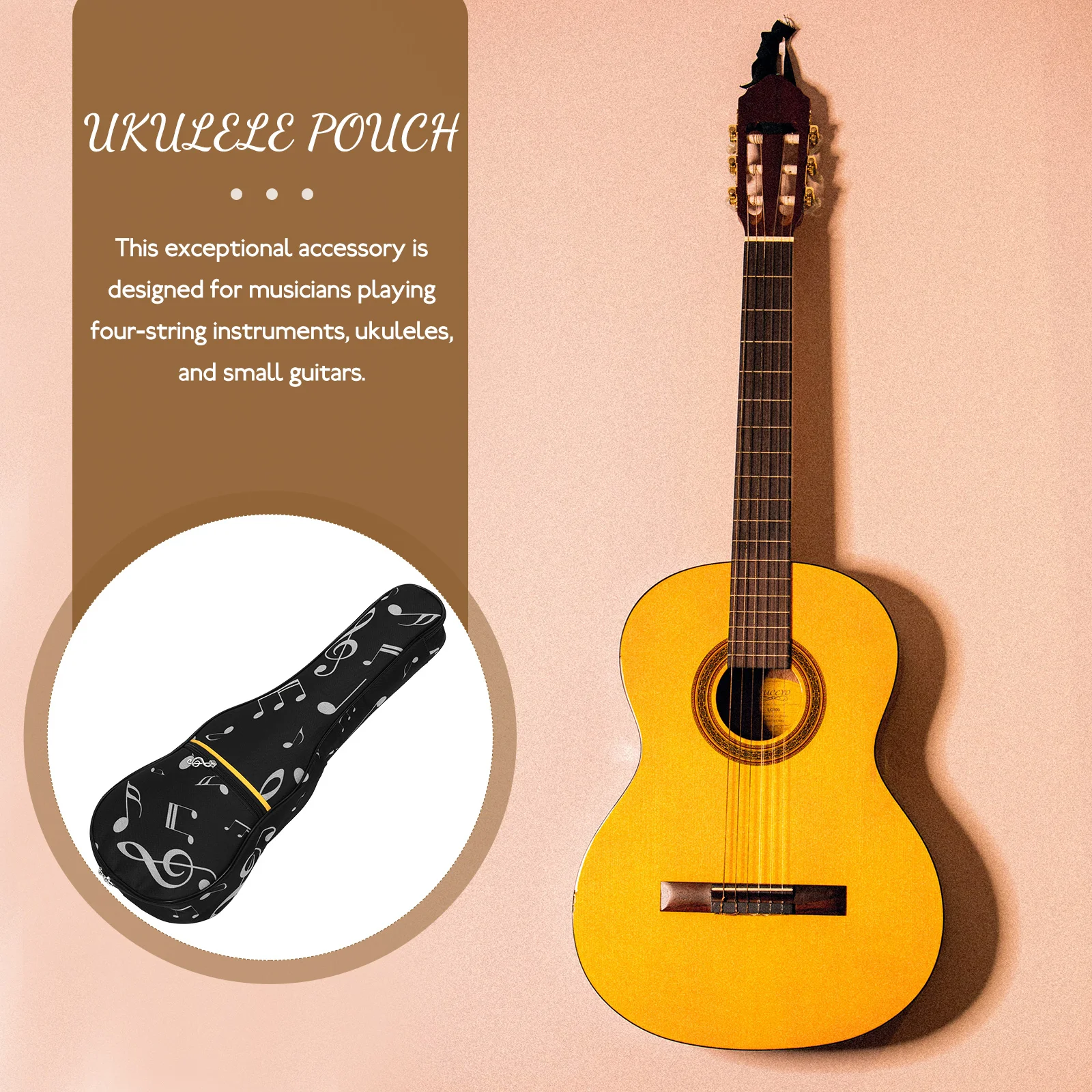 

Thickened Ukulele Bag Sponge Padding Protective Carrier Storage Pouch 4-String Instruments Travel Lightweight Backpack Durable