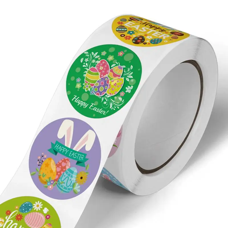 500 pezzi adesivi coniglietto pasquale felice carino uovo di pasqua etichetta adesiva autoadesiva festa di Pasqua regali per bambini borsa scatola etichette decorative