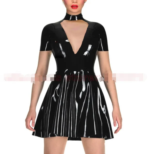 women's rubber latex dresses(with back zip)(Provide size Custom)