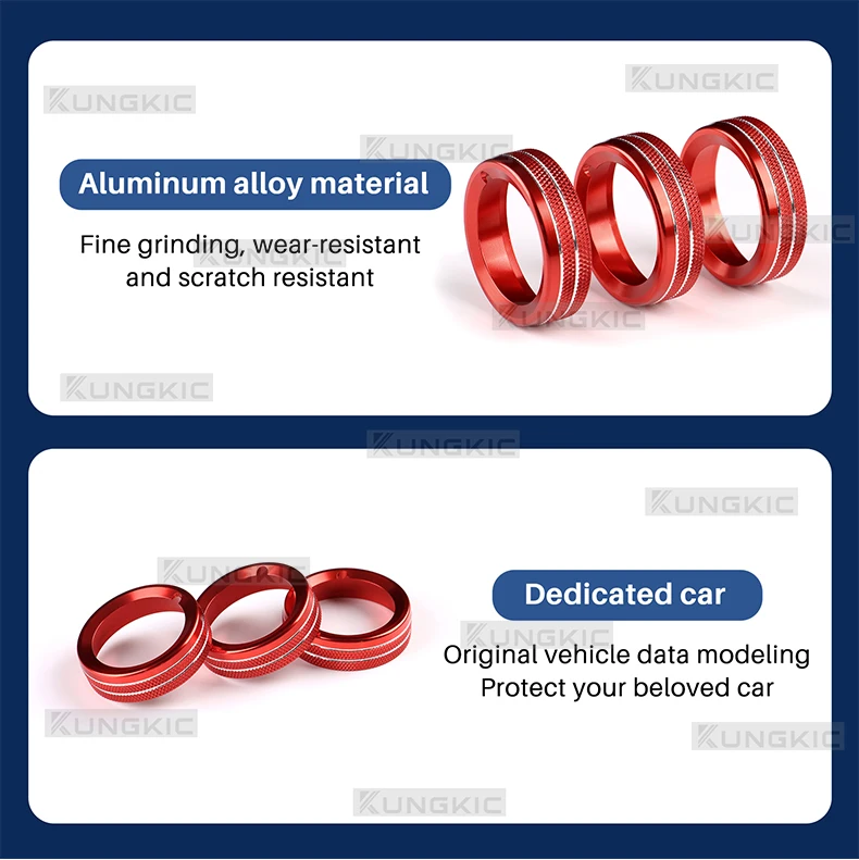 Aluminiumlegierung für SEAT Leon MK3 2013 2014 2015 2016 2017 2018 2019 Auto Mittelkonsole Luftreglerknopf Ring Innenabdeckung – Detail 4