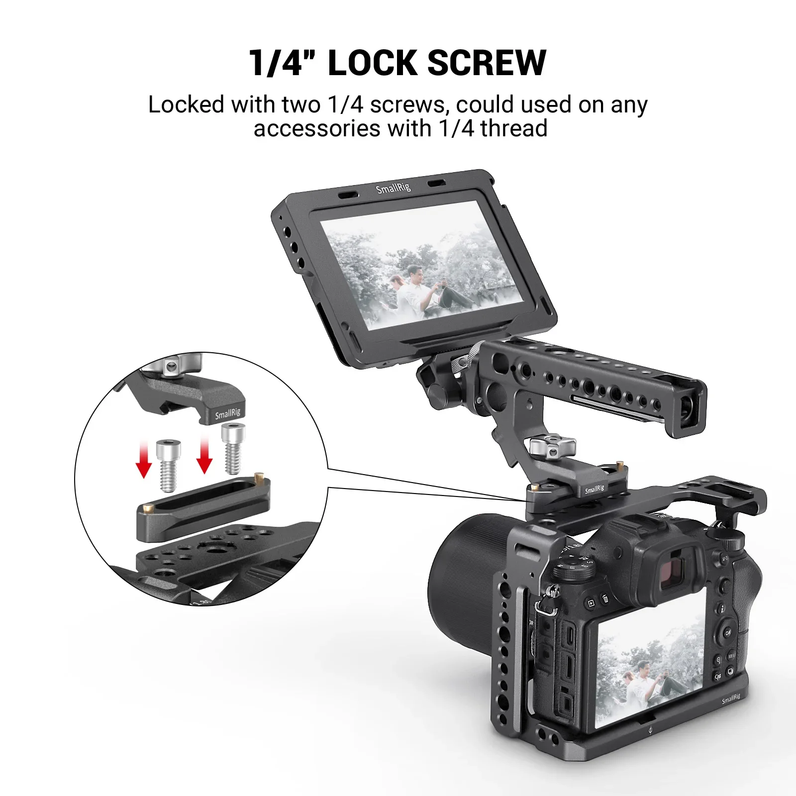 SmallRig Quick Release Safety Nato Rail 70mm for RED Epic / Scarlet/ Blackmagic Camera-1195