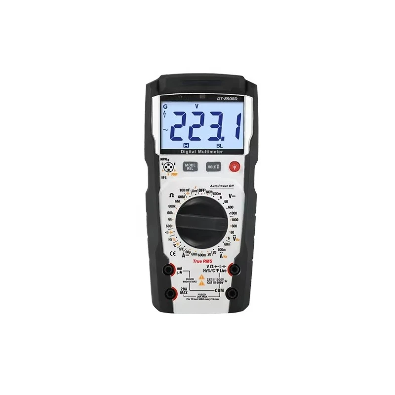 

Цифровой мультиметр CEM DT-8908D: высокоточный портативный универсальный измеритель с ручным выбором диапазона и защитой от перегорания (амперметр)