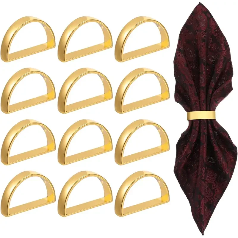1-24PCS Modern Minimalist Napkin Rings Metal Gold Napkin Holder Table Decoration for Hotel Restaurant Wedding Banquet Towel Ring