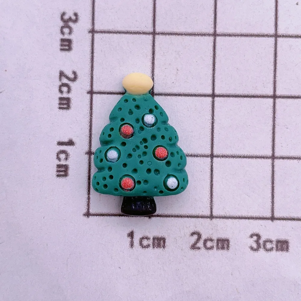 20pcs Mini Resin Figurine Christmas Ornaments Santa Claus Reindeer Bell Phone Case Patch Xmas Tree DIY Craft Resin Accessories