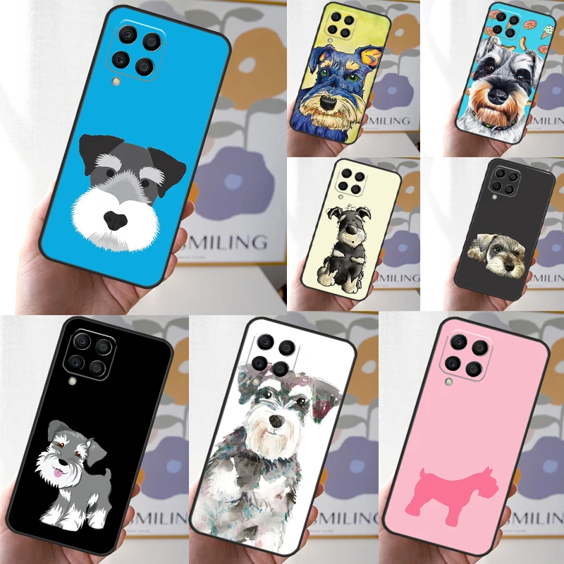 Miniature Schnauzer dog art For Samsung Galaxy M13 M33 M53 M52 M32 M12 M14 M34 M54 M21 M31 M51 M20 M15 M55 M30s Case