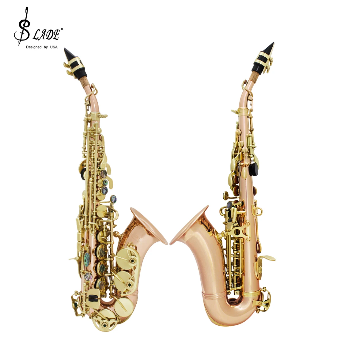 SLADE Bb B Flat Soprano Saxophone Phosphor Bronze Body Sax with Saxofone Case Accessories Professional Woodwind Instruments