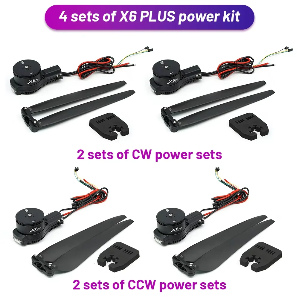 

4 Sets Hobbywing X6 Plus Power System Motor 80A ESC Combo 24inch 2480 Propeller Folding for Agricultural Plant Protection Drone