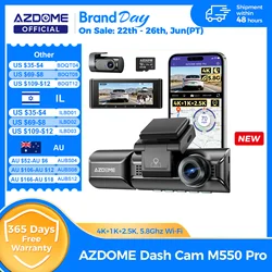 Upgrade AZDOME M550 Pro Dash Cam 4K Front Dashcam Auto 5.8Ghz Wi-Fi GPS G-sensor Car DVR 6 IR Night Vision Parking Monitor