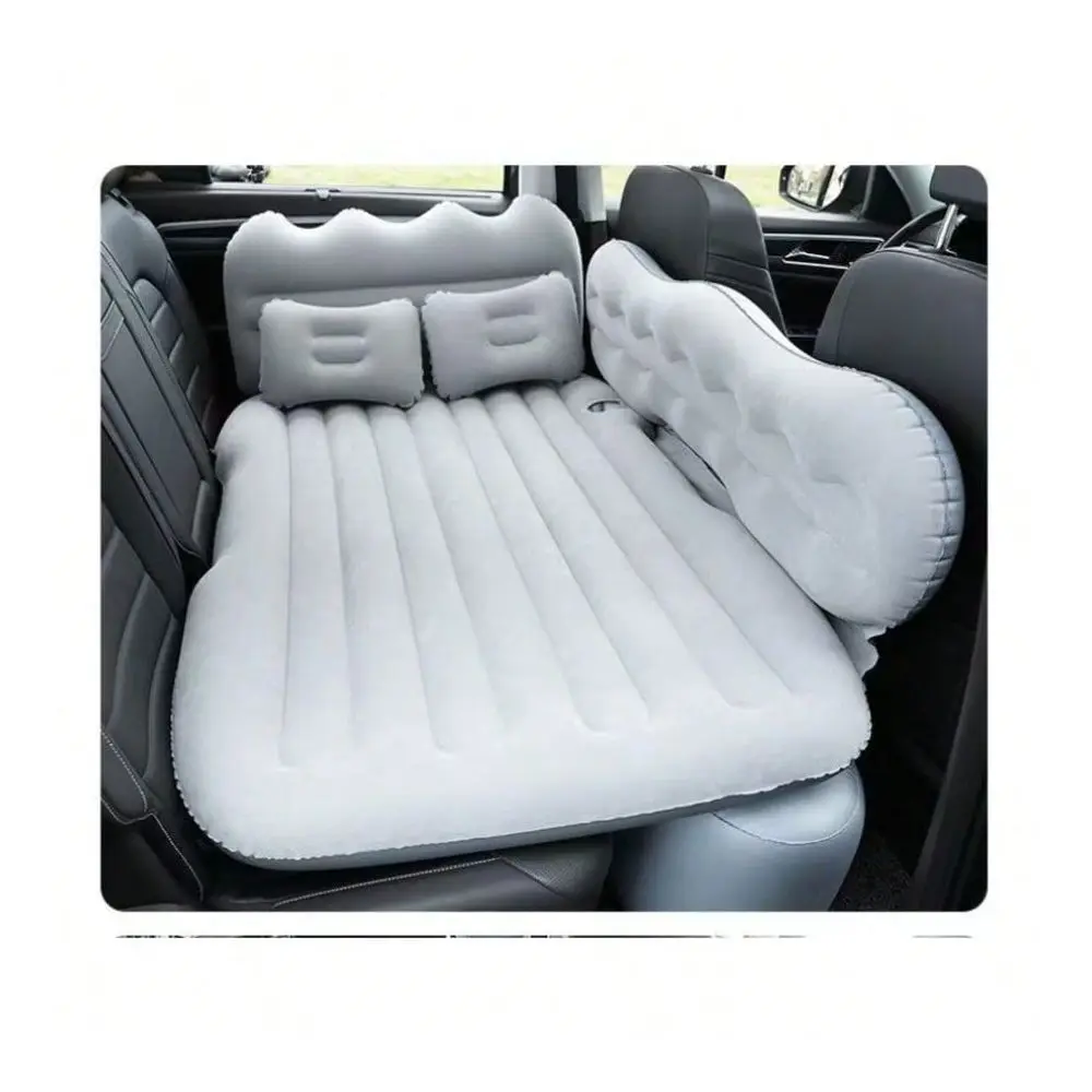 Stylish Comfortable Car Inflatable Bed, Soft Skin-Friendly Flocking Foldable Car Accessory, Ideal For Camping, Beach Trips, Outdoor Picnics, Road Trips, Pool & Party Use