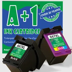 A+1 667XL Recargable Cartridge for HP Deskjet Plus Ink Advantage 6075 6475 6476 1275 2374 2375 2376 2775 2776 Printer hp 667