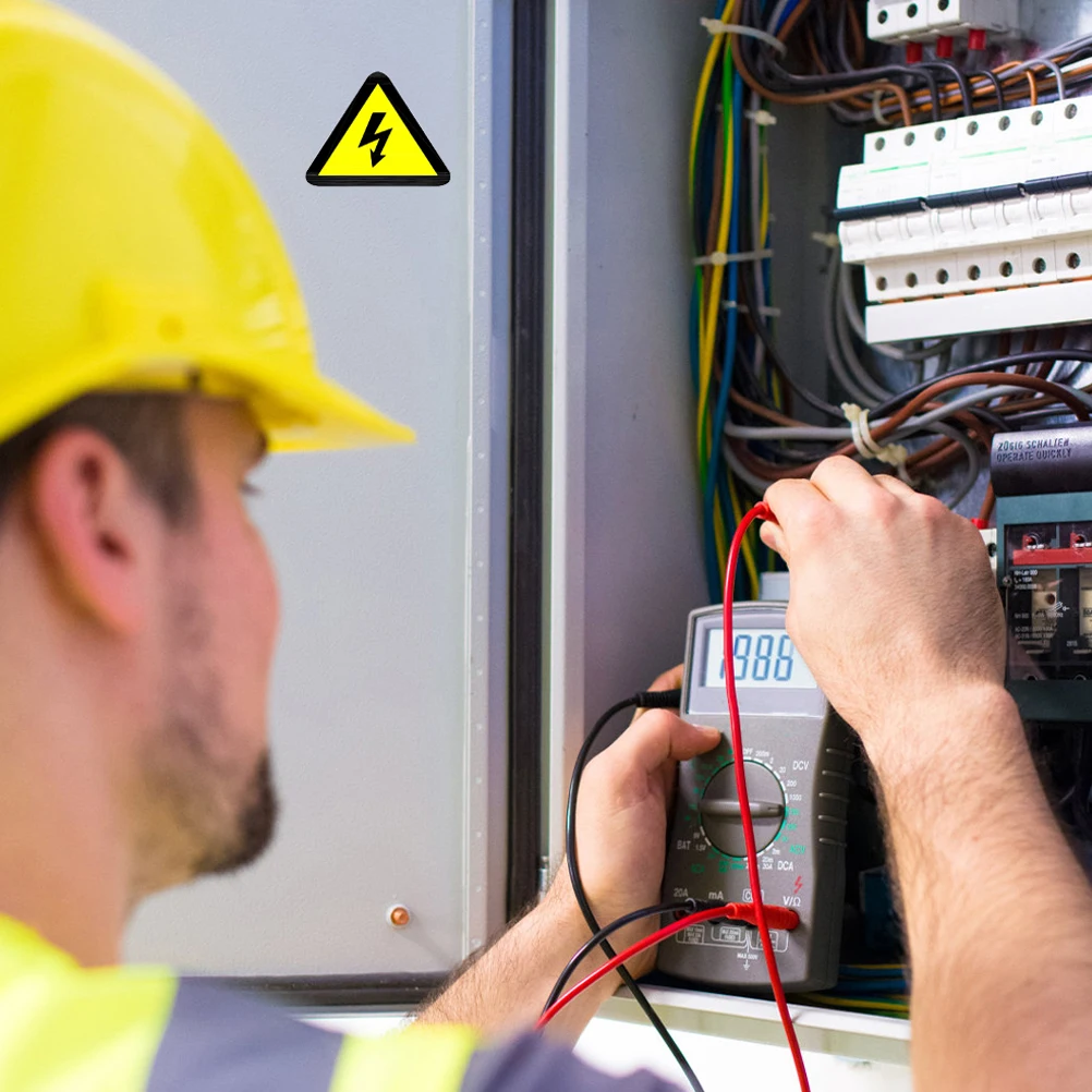 15pcs Warning Sign Stickers Electric Shocks Indicator Decal High Voltage Label Decals Safety Caution Stickers For Electrical