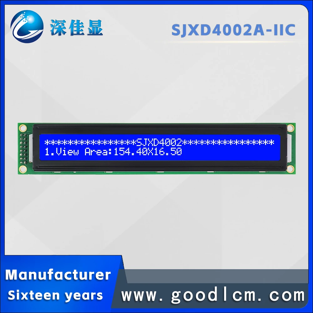 IIC interface LCD 4002 character screen SJXD4002A-IIC STN Blue Negative AIP31066 driver 40*2 dot matrix LCM display module