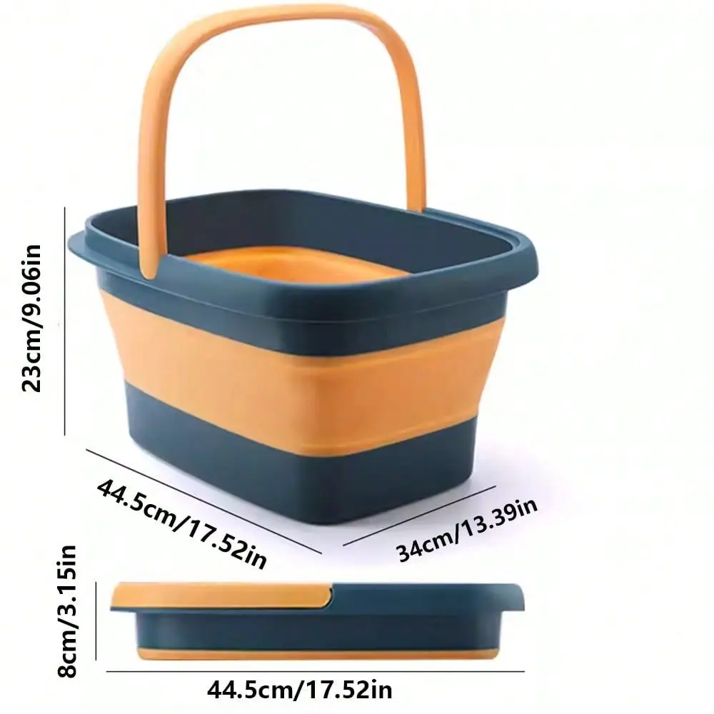Foldable Foot Bath Basin Designed For Foot Soaking, Equipped With Plastic Tub With Handle And Built-In Acupressure Massage Points, Can Relieve Pain, Suitable For Foot Massage And Home Spa Care - view 5