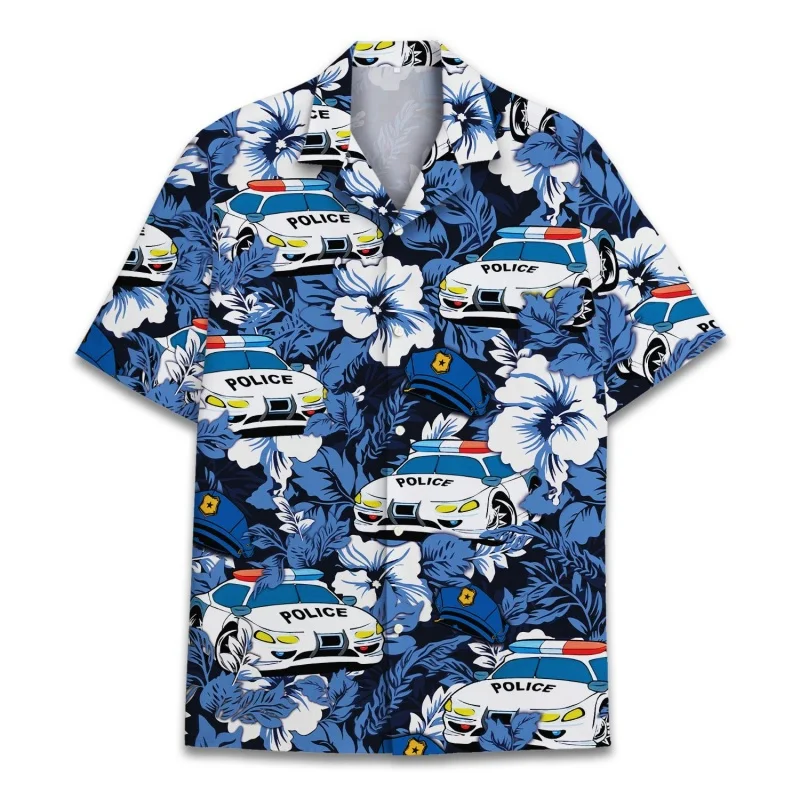 

3D Printed Cat Flower Car Aloha Shirt For Men Moon Sun Graphic Blouses Casual Short Sleeve Hawalian Shirts Loose Street Tops
