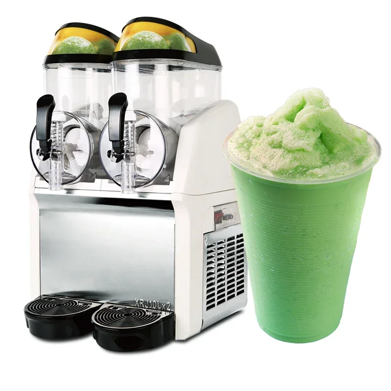 Commercial Double Cylinder Slush Smoothie Machine large capacity commercial small snow melting juice smoothie machine