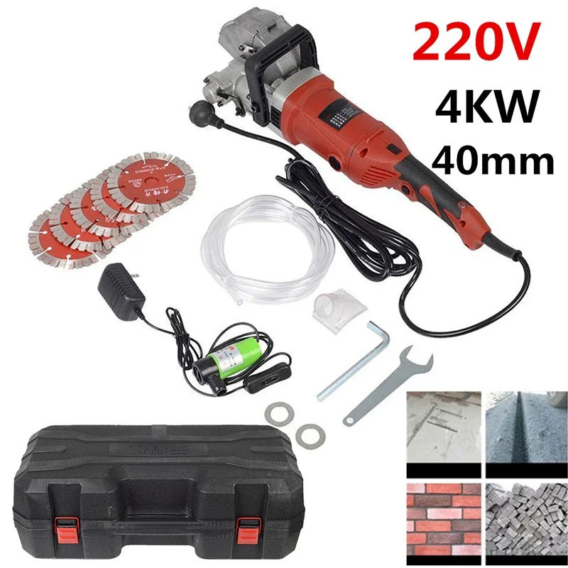 

220V Handheld Electric Wall Cutting Machine Reinforced Concrete Cutting Machine Dust-free Slotting Machine 4KW