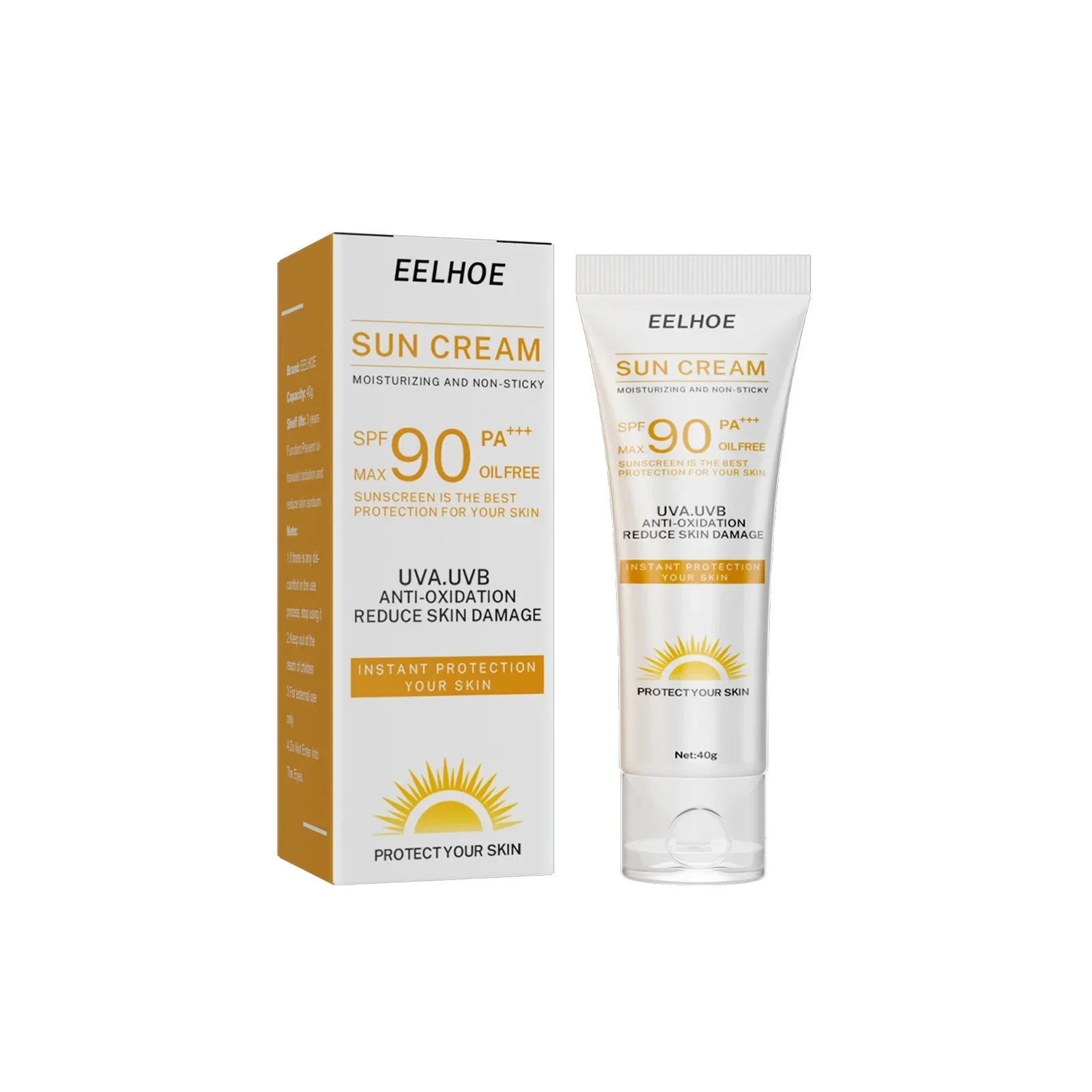 Protector solar SPF 90 crema solar blanqueadora para cara cuerpo Control de aceite blanqueamiento crema hidratante facial bloqueador solar crema protectora de la piel 40g