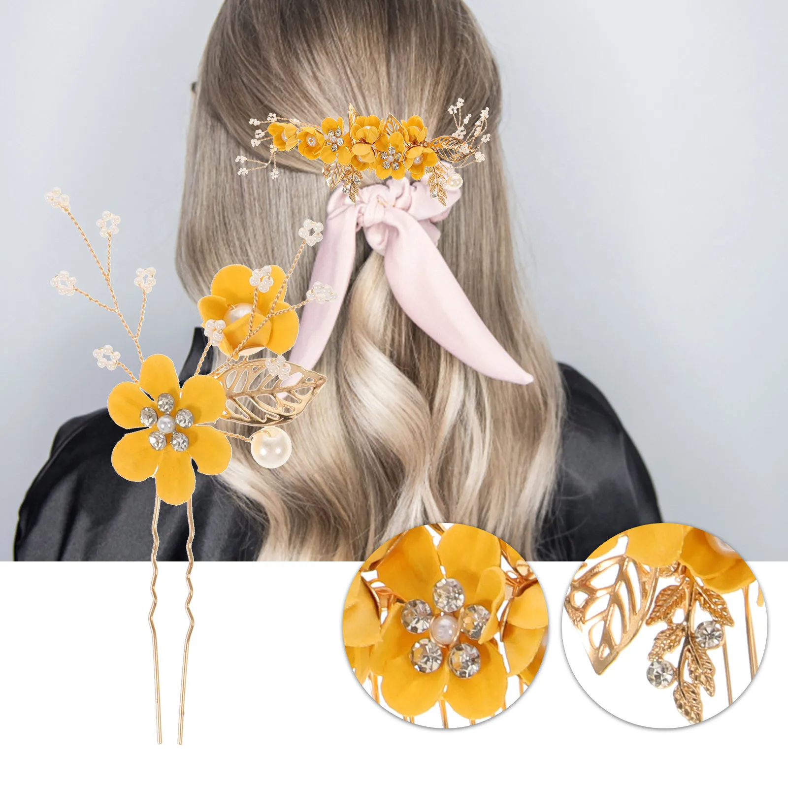 

1Set Exquisite Flower Hair Comb Pin Bridal Headpiece Wedding Decor Accessory Unique Design Party Headpieces Flower Hair Comb