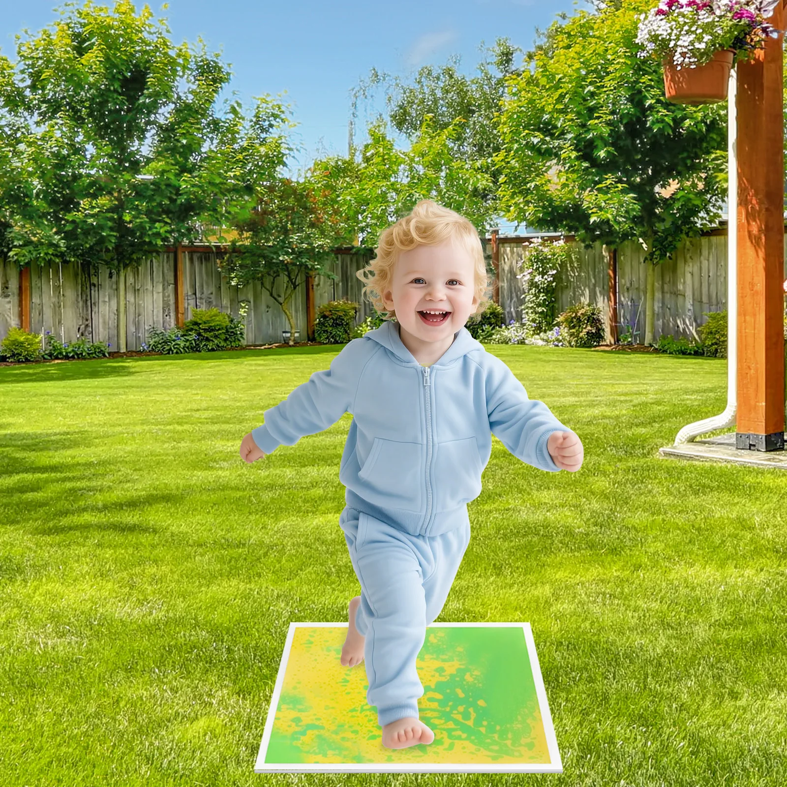 

1PC Enhance Toddlers' Senses: Sensory Liquids Floor Tile – A Must-Have Sensory Toy