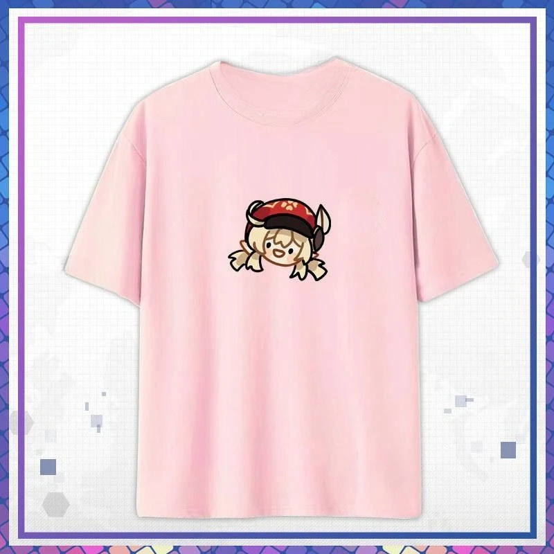 

Unisex t shirts Genshin Mondstadt Character Mini-Print T-Shirt Klee,Diluc Chibi Venti, & Razor Unisex Couple Short-Sleeve Tee