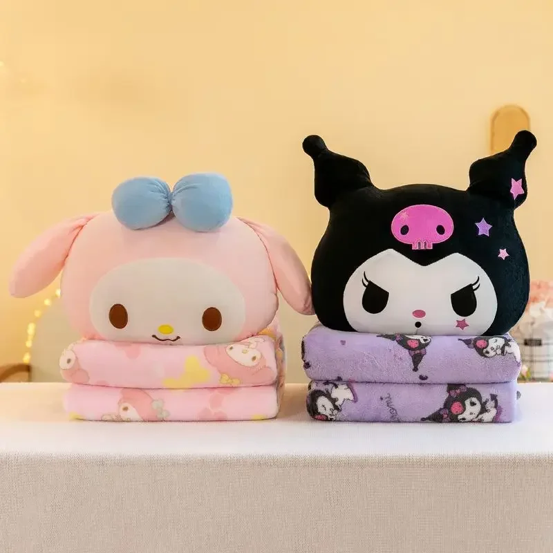 

Sanrio Kuromi My melody анимационная периферия Kawaii милая кукла в форме подушки одеяло 2-в-1 одеяло с кондиционером автомобильная подушка