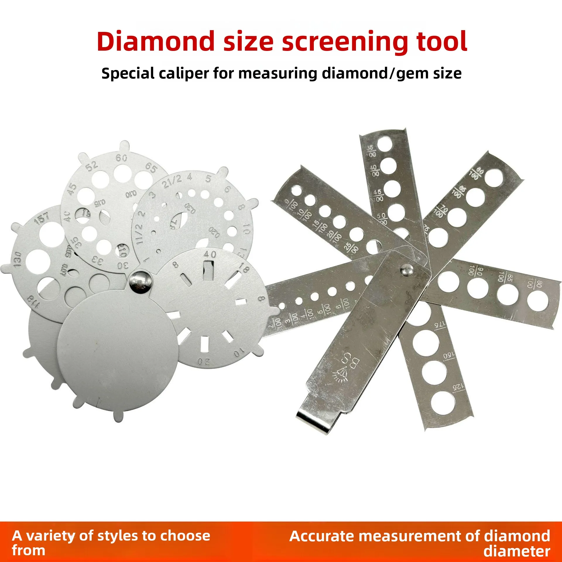 Gemstone Size Measurement Gauge Diamond Caliper Sieve Plate Professional Loose Stone Diameter Checker Tool Jewelry Tools