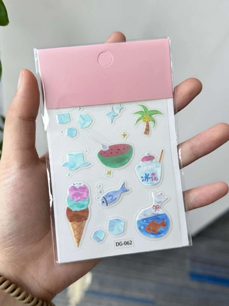 INS Style Pocket Goldfish Jelly Stickers, High Aesthetic Decals for iPad DIY Phone Case, Camera