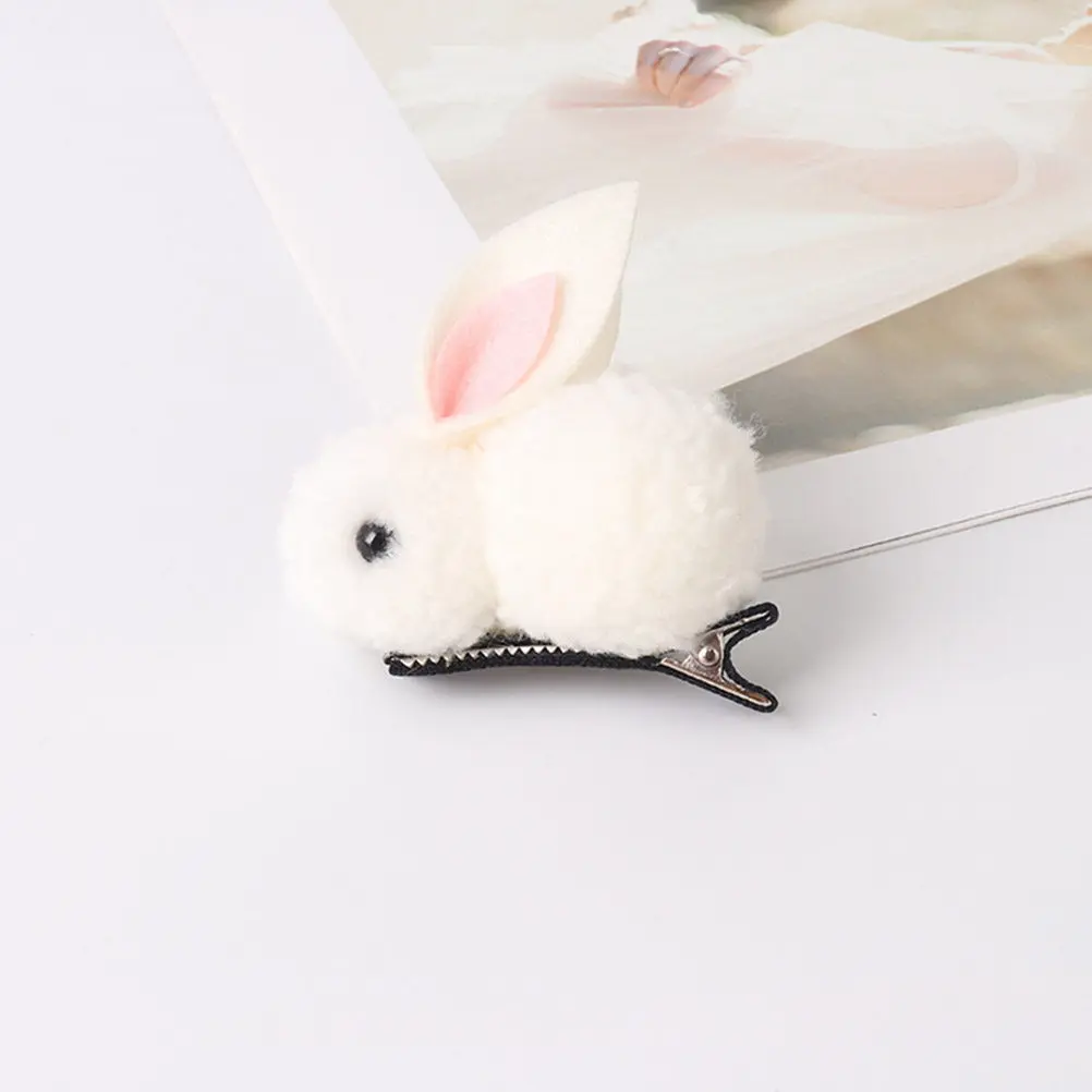 

8Pcs Rabbit Cartoon Hairpins and Hair Ties Stretch Hair Rings Elastic Ponytail Holders for Kids Girls Casual Party